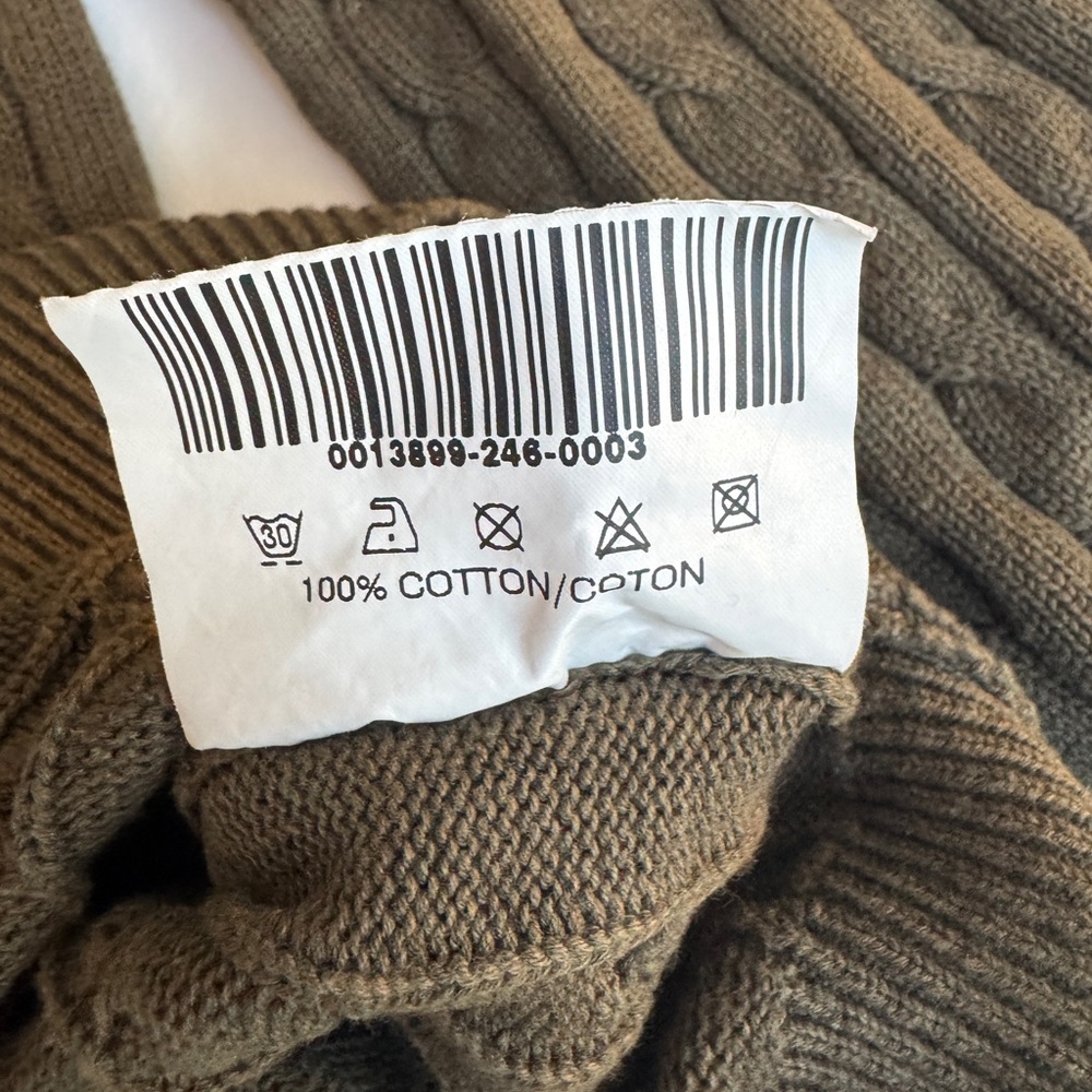 EUC Barbour Men’s Cable Knit Sweater - Brownish-Hunter Green (Size Small) - Picture 6 of 7